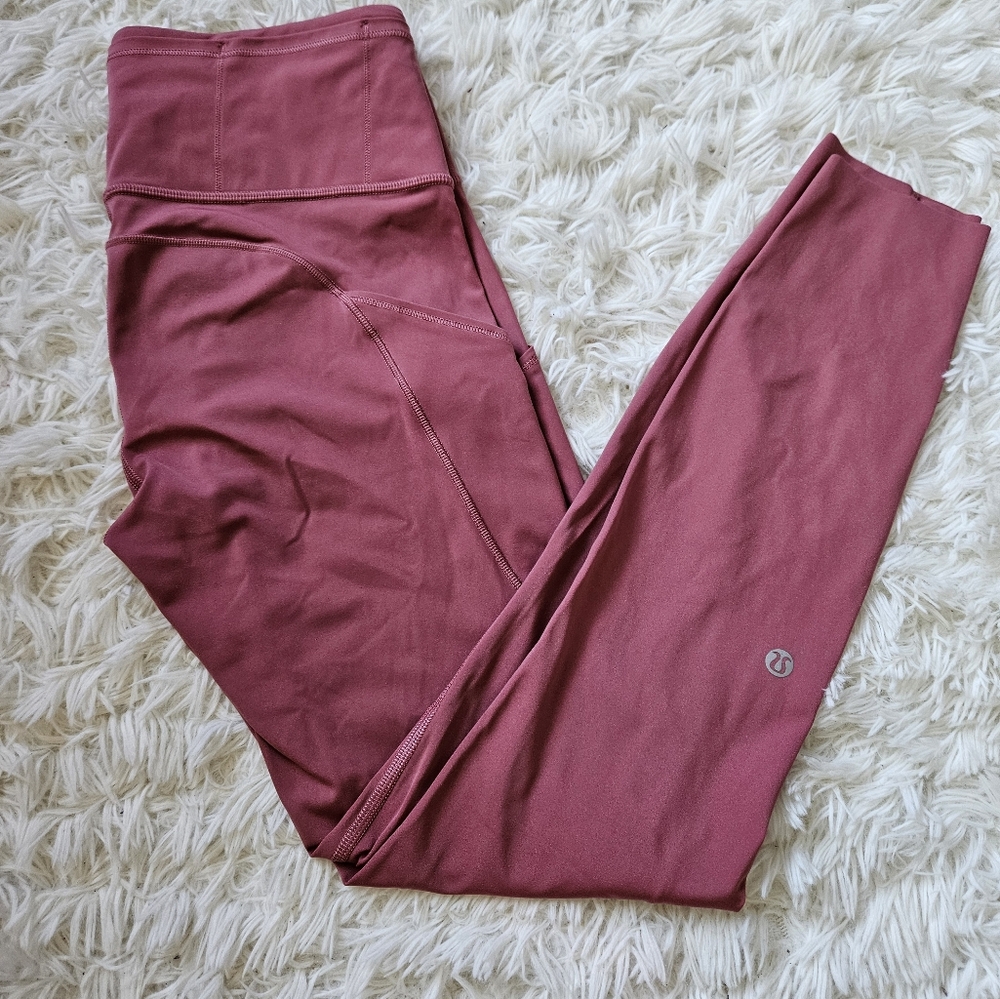 Lululemon Athletica Mauve/Vintage Rose Fast Free NuLux Cool Leggings Size 2